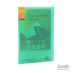 BANTEX Trendy Display Book / Clear Holder Folio (40 pockets) - Grass Green